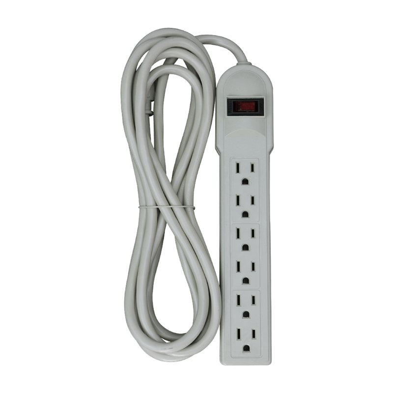 6 Outlet Surge Protector, 450-Joule - 12 Foot Cord